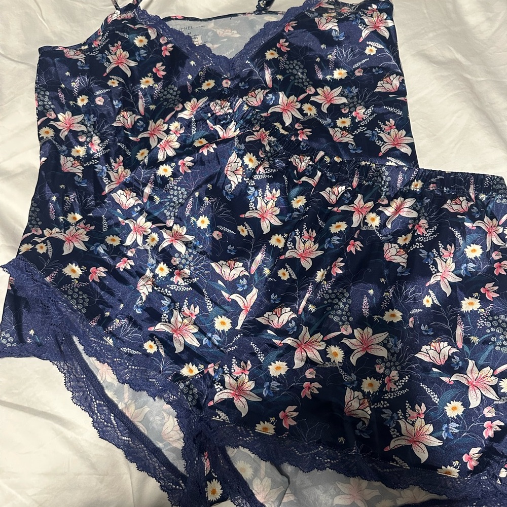 Rachel Zoe Navy Floral Pajama Set
